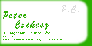 peter csikesz business card